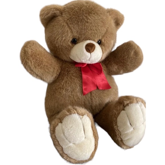 Dakin Gingerbear Teddy Bear Plush Red Bow Ribbon 21” Vintage Stuffed Animal - Picture 6 of 7